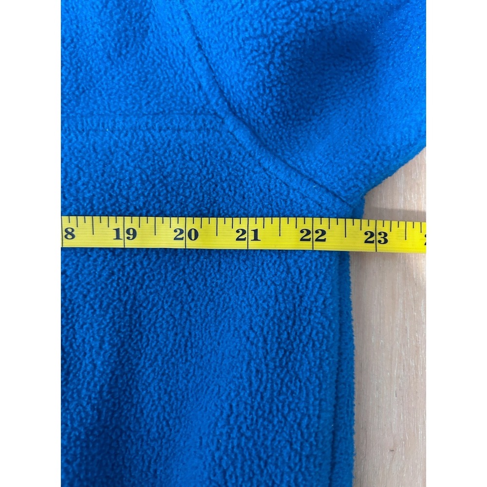 VTG LL Bean Womens Fleece Pullover Snap Neck Blue Kangaroo Pocket Adjustable - L - Picture 6 of 7